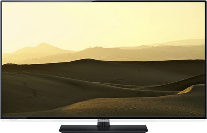 Panasonic TX-L42E6EK sort fladskærms-TV med billede af et ørkenlandskab med bølgede sandklitter