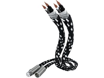Dwa kable audio XLR Inakustik Reference NF-204 Micro AIR w czarno-białym oplocie, posrebrzane złącza XLR, 0,75 metra