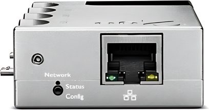 Lecteur audio réseau Chord Electronics 2 GO argent, vue de face, connectique Ethernet et USB, écran LCD, touches de contrôle