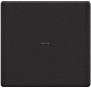 Eingebauter Subwoofer SA-SW3, Vorderansicht, quadratische Form, schwarze Farbe, zentriertes Sony-Logo
