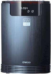 Dvico TVIX7000 1 To sort AV-netværksafspiller, frontvisning, LED-display "4264 0:13", hvidt "TVX"-logo på sort baggrund