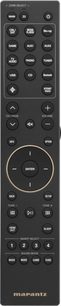 Sort Marantz Cinema 50 Serie 2-fjernbetjening med cirkulært tastatur og kildetaster til hjemmebiograf