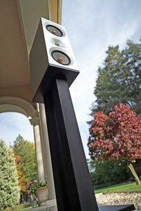 Thrax Audio Lyra Stand sort højttaler-stativ, slankt design i mat metal og lakeret træ, to vendte diskanter