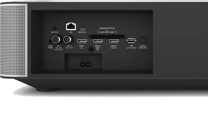 Leica Cine 1 projektor | 100 tommer, bagudvendt visning af HDMI-, USB- og LAN-tilslutninger, sort og grå