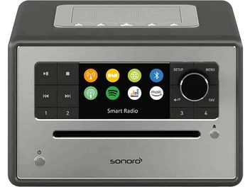 Radio Sonoro Smart Radio grafic mat cu ecran color, butoane și buton rotativ pe față, difuzor încorporat