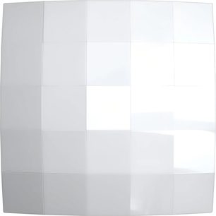 Artnovion Jaya W diffuser, wit gelakte composiet paneel met een raster van gefacetteerde vierkanten, vooraanzicht