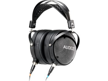 Audeze LCD-2 Classic Closed Back MAZE headphones, black metal frame, closed perforated leather earcups, wide earpads