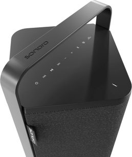 Přenosný bluetooth reproduktor Sonoro Vibes XL v černé barvě s kovovým madlem a dotykovým ovládáním na horním panelu