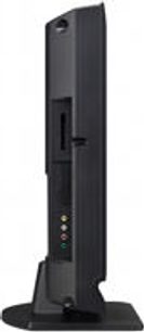 Sony KDL-19L4000 fladskærms-tv set fra siden, flad skærm, rektangulær base, knapper og porte på siden, sort farve