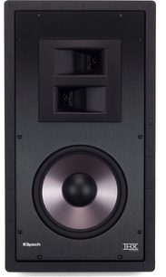 Вбудований динамік Klipsch THX Ultra2 KS-7800-THX, чорний матовий передній корпус з центральним сріблястим динаміком та двома вентиляційними отворами