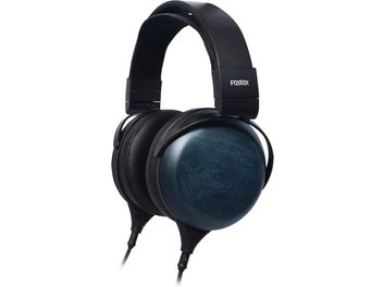 Hi-Fi-Kopfhörer Fostex TH-1000RP Mk2, ohrumschließend, schwarz, mit dunkelblauen Holzschalen und breitem, gepolstertem Kopfbügel