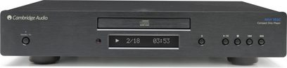 Cambridge Audio Azur 351C sort CD-afspiller, frontvisning, digitalt display, kontrolknapper, hovedtelefonstik