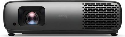 Benq W4000i mørkegrå metalliseret projektor, forskudt objektiv, ventilationsriste, rektangulær form