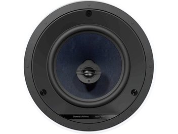 Głośnik do zabudowy Bowers & Wilkins CCM683, matowa czarna obudowa, niebieska maskownica, błyszczące czarne przetworniki