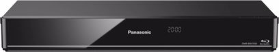 Panasonic DMR-BWT850 sort Blu-ray-optager, set forfra, digital display "20:00" på integreret skærm