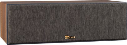 Davis Acoustics Krypton C Classik Center-Lautsprecher mit rechteckigem Holzgehäuse, Vorderseite mit grauem strukturiertem Stoff bezogen