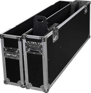 Power Acoustics Flight écran 50 SR ekran için siyah, açık, gümüş kenarlı ve gömme kulplu taşıma kasası