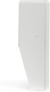 Cassa posteriore Motion MP10 bianco opaco vista di lato con un design rettangolare e una base inferiore inclinata