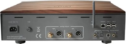 Consonance CDS8 CD Çalar, ön görünüm, koyu gri ön panel düğmeli ve prizli, üst ve yanlar ahşap