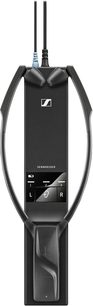 Åbent hi-fi hovedsæt Sennheiser RS 5000 sort, set forfra, oval hovedbøjle og ørepuder, betjeningsknapper på højre ørepude