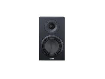 sort vægmonteret Canton GLE 10 S2-højttaler set forfra med rund diskant over en stor woofer