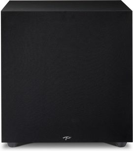 Paradigm Defiance X15 sort satineret subwoofer, frontvisning, kubisk form, mat sort finish