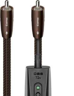 AudioQuest Coffee digital koaksialkabel med brune RCA-kontakter, flettet kappe og DBS 72 V-modul
