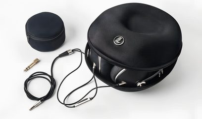 Omkringørende hovedtelefoner Meze Audio 99 Neo sort, aftagelig 3,5 mm jackledning, sort lynlåsæske