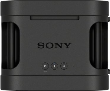 Bærbar svart Sony ULT TOWER 7 Bluetooth-høyttaler, bakside med kontroller og sidehåndtak