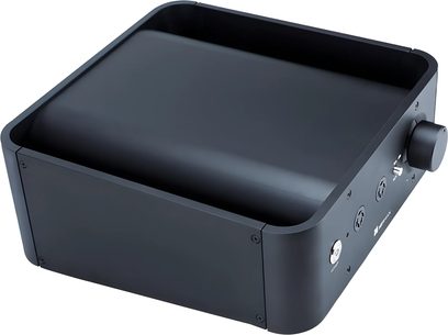 High-fidelity headphone preamplifier Hifiman Jade II Amplifier, black rectangular casing, rounded corners, circular front knob