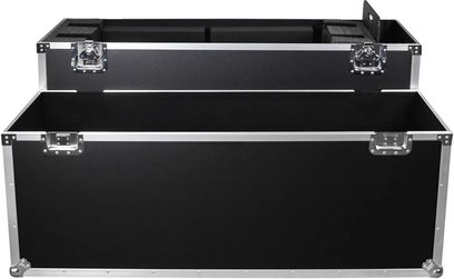 Flight-case pentru ecran Power Acoustics Flight ecran dublu 50 MK2, deschis, negru cu întărituri argintii