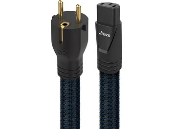 Cavo di alimentazione di rete Audioquest JAWS C13 nero intrecciato con spina europea a pin dorati e connettore C13