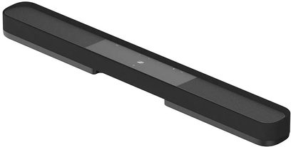 Sennheiser AMBEO Soundbar Plus sort lydbar i sort, ekstra fladt rektangulært design, centrale touch-betjeninger