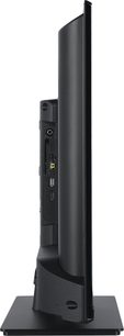 Panasonic TB-32S45AEZ højdefinitions-tv, sidevisning, slank skærm, synlige tilslutninger, rektangulær sokkel