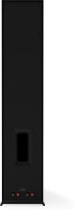 Enceinte colonne Klipsch R-605FA noire, vue de face, grille noire, tweeter et woofers visibles, base rectangulaire