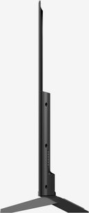 Panasonic TX-58HX800E-fladskærms-tv, set fra siden, flad skærm, sort ramme og fod, lodret rektangulær form
