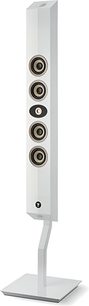 Focal Stand On Wall 300 witte luidsprekeropstelling, van metaal, met 5 geïntegreerde ronde luidsprekers, vooraanzicht