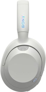 Bezdrátové hi-fi sluchátka Sony ULT WEAR bílé, pohled shora, oválný náušník, rovný oblouk, barevné logo