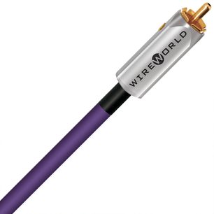 Digitalt koaksialkabel Ultraviolet 10 Coaxial 1m med lilla kappe, sølvfarvet cylindrisk stik og guldbelagt spids