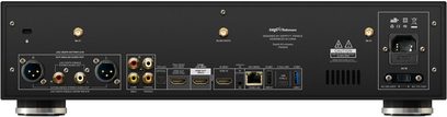 Zappiti Reference multimedie-afspiller, set forfra, audio-video-stik på bagsiden, display og knapper på forsiden