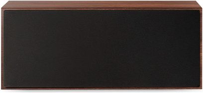 Paradigm Founder 70LCR noce centrale, rettangolare, legno scuro, griglia nera, vista frontale