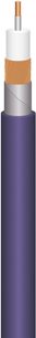 Wireworld Ultraviolet 8 lilla og grå koaksialkabel med metalstik, set forfra i fuld længde