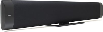 Soundbar centrale nera Klipsch Gallery G-42, vista frontale, forma rettangolare allungata, griglia nera sulla parte anteriore
