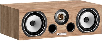 Triangle Voce EZ-serie center luidspreker, licht hout, 4 luidsprekers, merklogo, vooraanzicht
