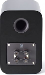 Q Acoustics Concept 30 sort lakeret bogreolhøjttaler, frontvisning, koaksial højttaler, bi-wire terminaler