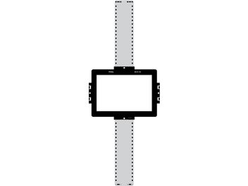 Rechteckiger, perforierter Metalleinbaurahmen Focal 300 IW LCR6 mit rechteckiger Mittelaussparung und seitlichen Befestigungsklammern