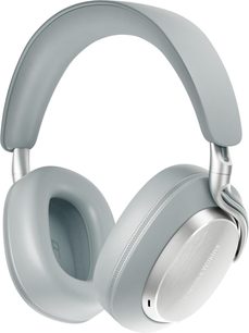 Bowers & Wilkins Px8 S2 Hi-Fi-Kopfhörer in Hellblau, passende Ohrpolster und gebürstete Silber-Metallschalen