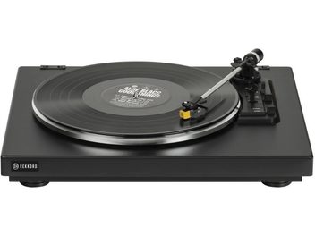 Rekkord F300 sort pladespiller, metalplade, tonearm med AT91-pickup, hastigheds- og afspilningskontrol