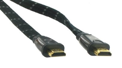 HDMI kabel Connect Research Original OCP1002 2 m, černý, opletený, s pozlacenými HDMI konektory na obou koncích