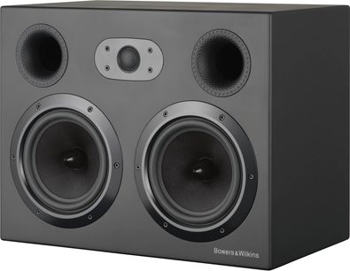 Bowers & Wilkins CT7.4 sort home cinema-højttaler, 4 højttalere, 1 diskanthøjttaler, front, afrundede hjørner